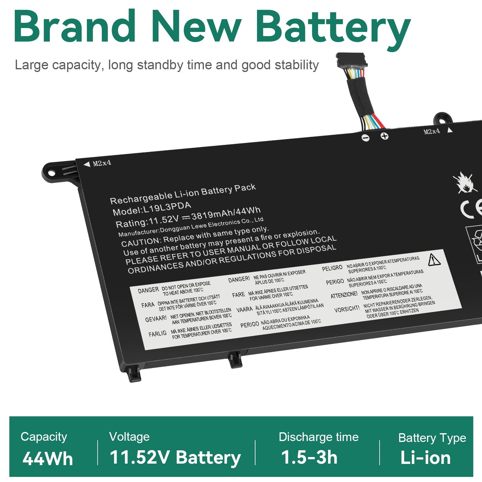 ASUNCELL 11.52V/44Wh L19L3PDA Laptop Akku für Lenovo ThinkBook 14 G2 ITL Are Series, 14 G3 ACL ITL Series, 14 G4 ABA IAP Series, 15 G2 Are ITL Series, 15 G3 ITL ACLSeries, 15 G4 ABA IAP Series