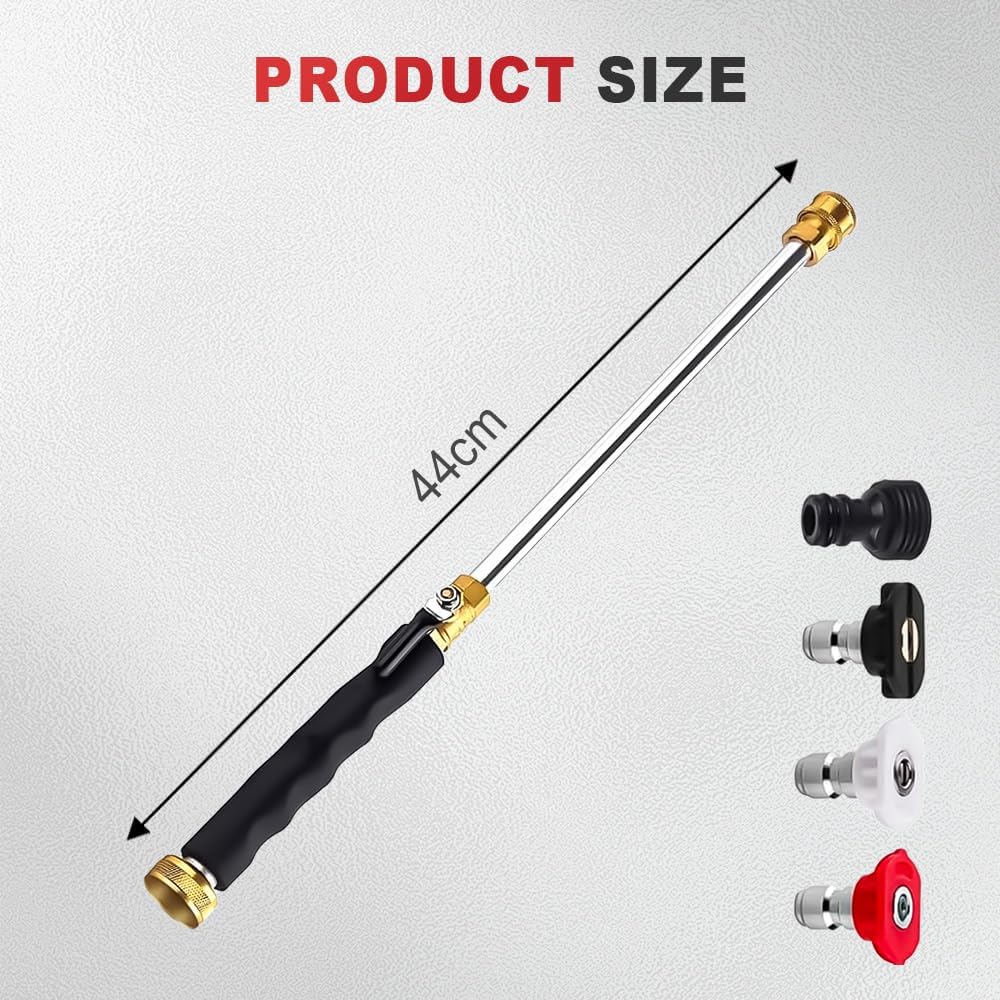 2026 New Jet Nozzle Power Washer for Garden Hose, Includes 3 High-Pressure Nozzles, Pressure Washer Turn Hose Into Pressure Washer Jet for Patio Garden Outdoor Cleaning (Black＋Gray)