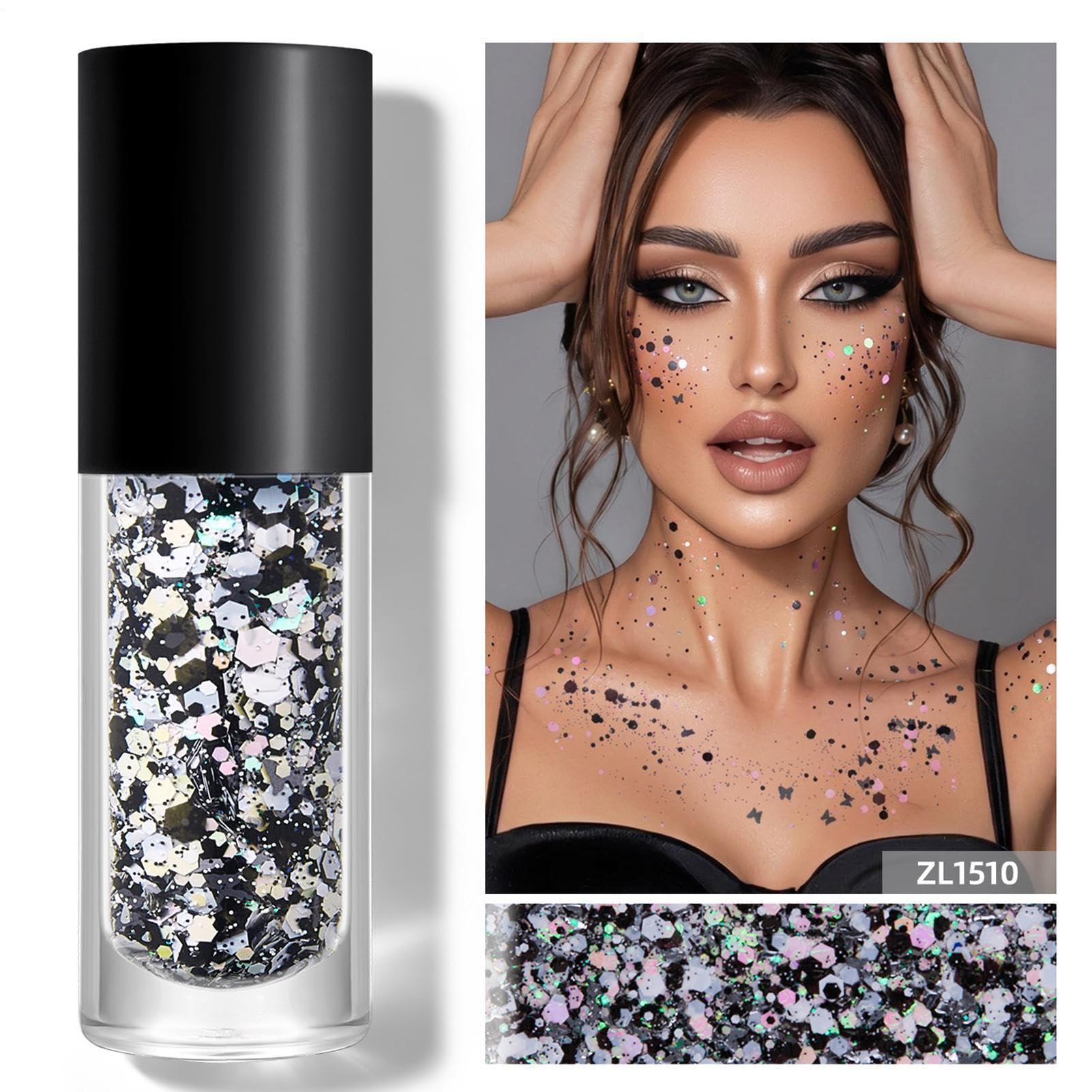 Glitter Per Il Trucco Capelli Scintillanti a Lunga Durata | Gel Glitter Per Viso E Corpo Per Feste, Festival, Concerti, Parate, Partite Di Calcio, Compleanni, Bambini, Ragazze E Donne