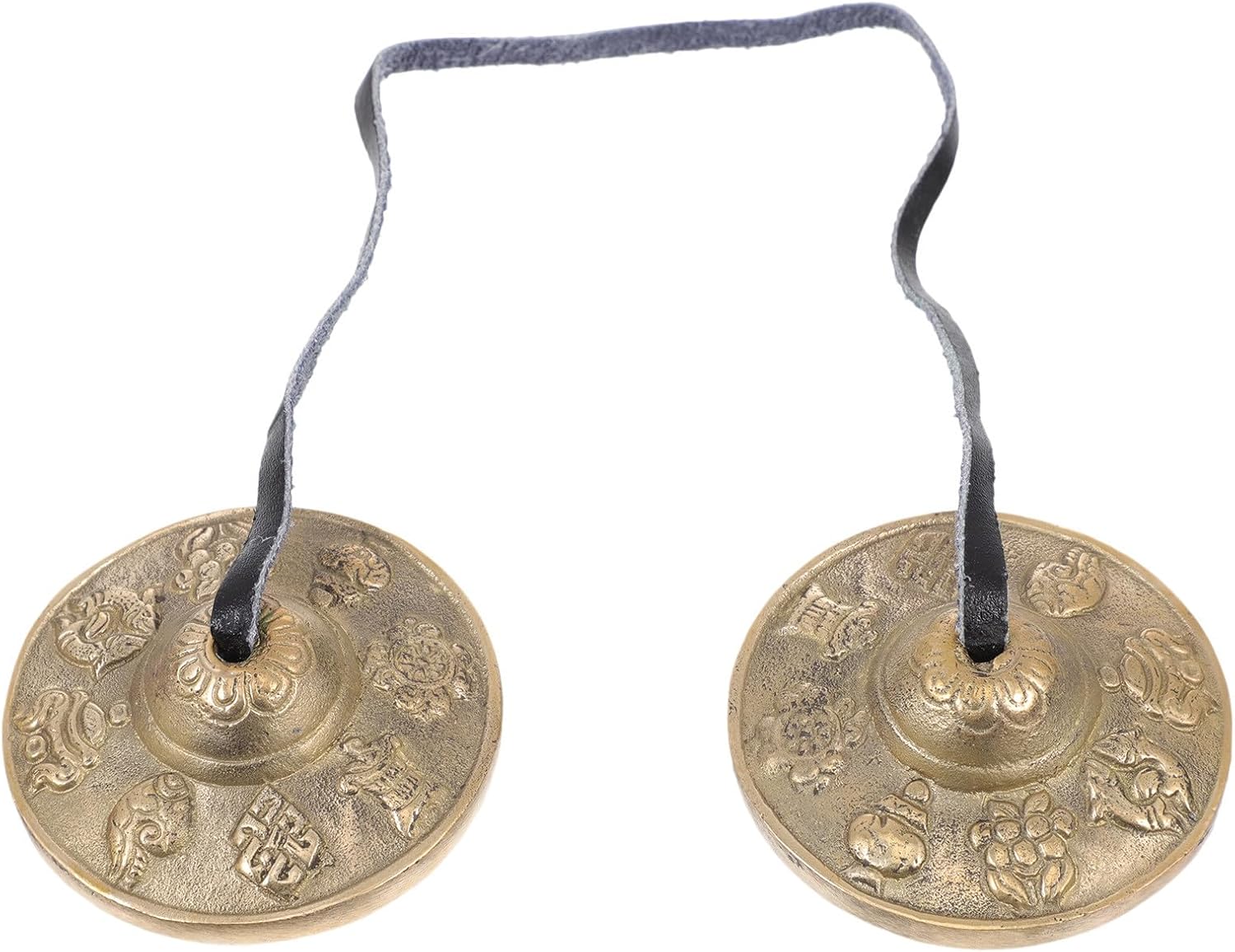 Kisangel Brass Meditation Cymbal Bell Compact Handcrafted Percussion Instrument for Yoga and Religious Ceremonies with Carrying Bag Brass Material for Adults and Meditation Practice