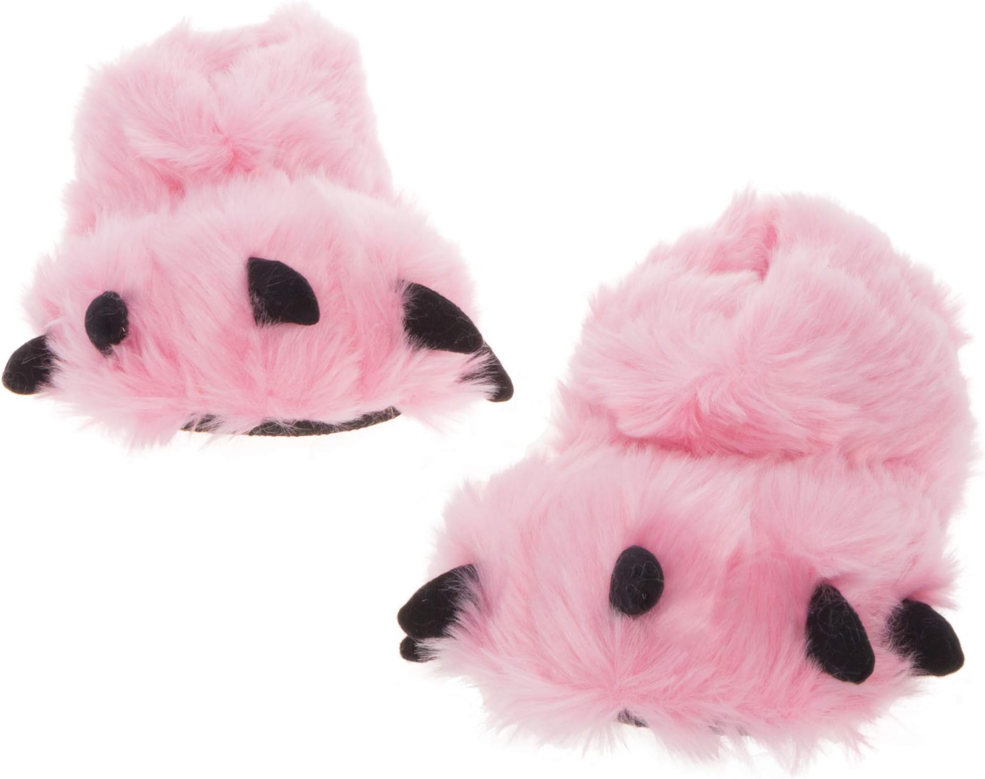 Silver Lilly Fuzzy Bear Feet Paw Slippers for Women & Men, Big Foot, Monster Funny House Shoes for Indoor & Outdoor, Teddy Cute Novelty