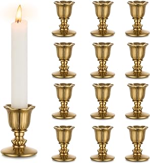 30 Brass Candle Holder Decor Ideas for Vintage Glam Vibes 51 Vintage Candlestick Candle Holders Brass - Romadedi Taper Gold Candle St...