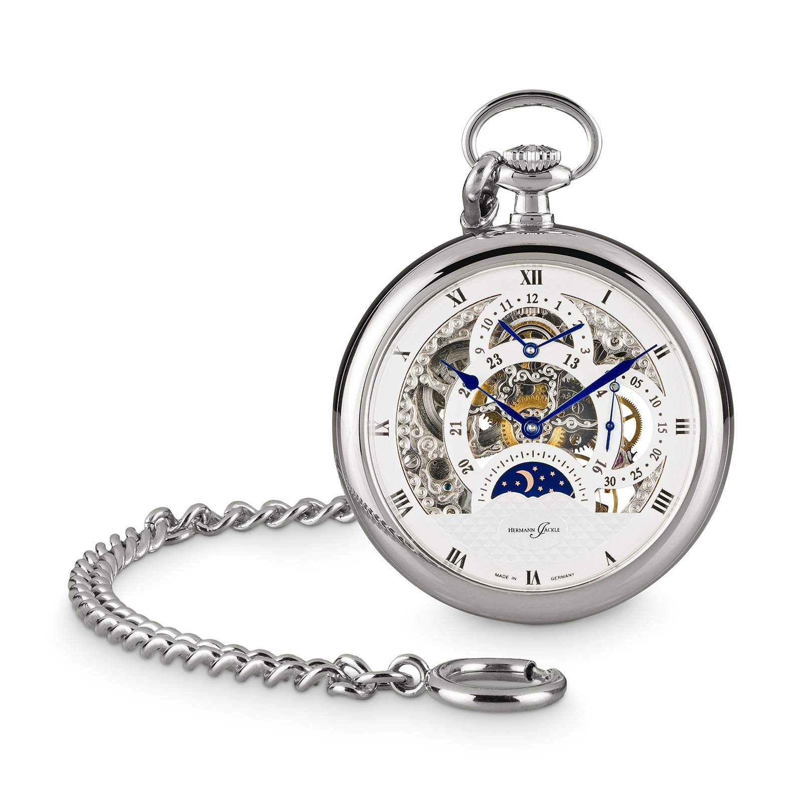 Hermann Jäckle Herren Taschenuhr Tuttlingen II Skelett 50 mm