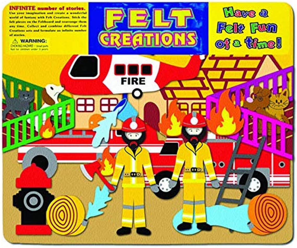 Hurricane Toys Fire Engine Felt Creations Play Set