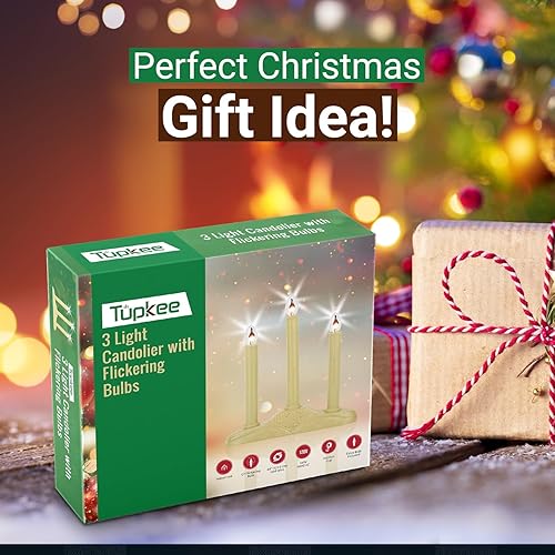 Miniatura 7 de Tupkee Velas de Navidad para ventana, con bombillas parpadeantes, 3 luces para interiores, velas eléctricas sin llama