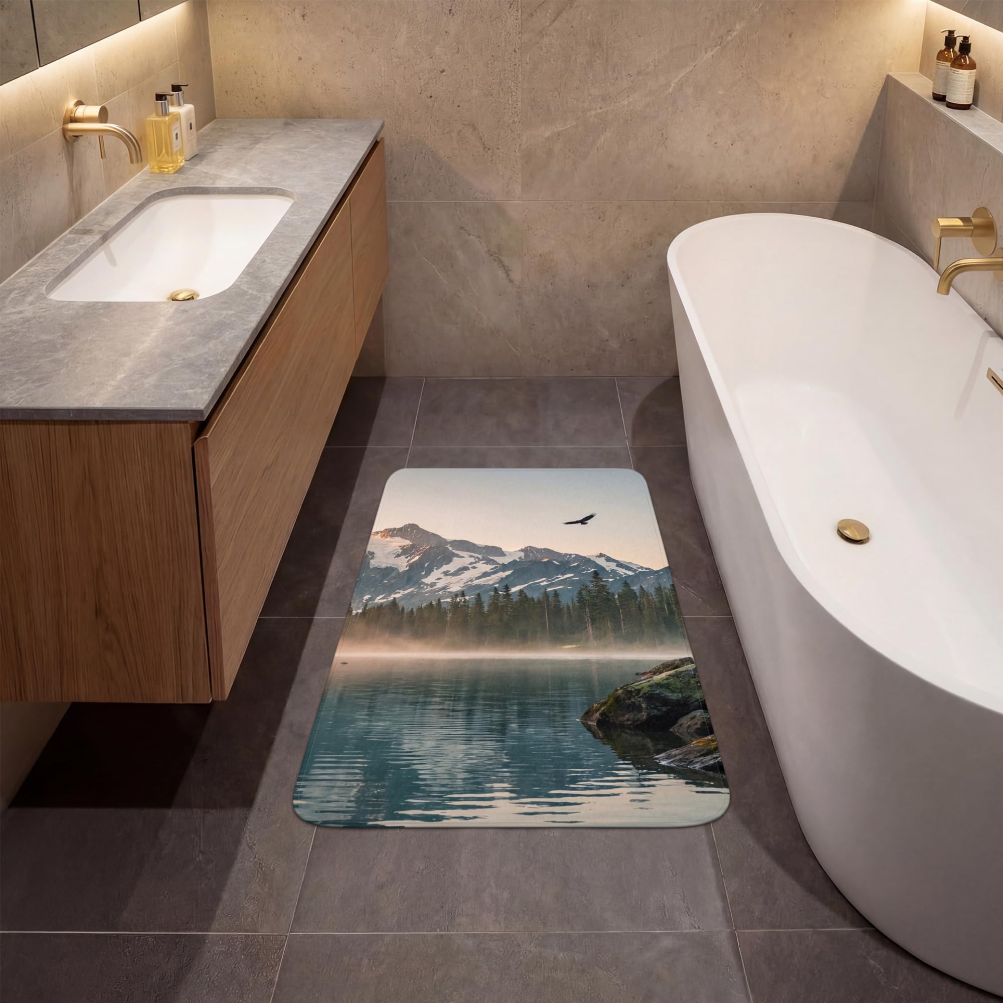Alfombra De Baño Bathroom Bath Mat Lavable Tapete Antideslizante