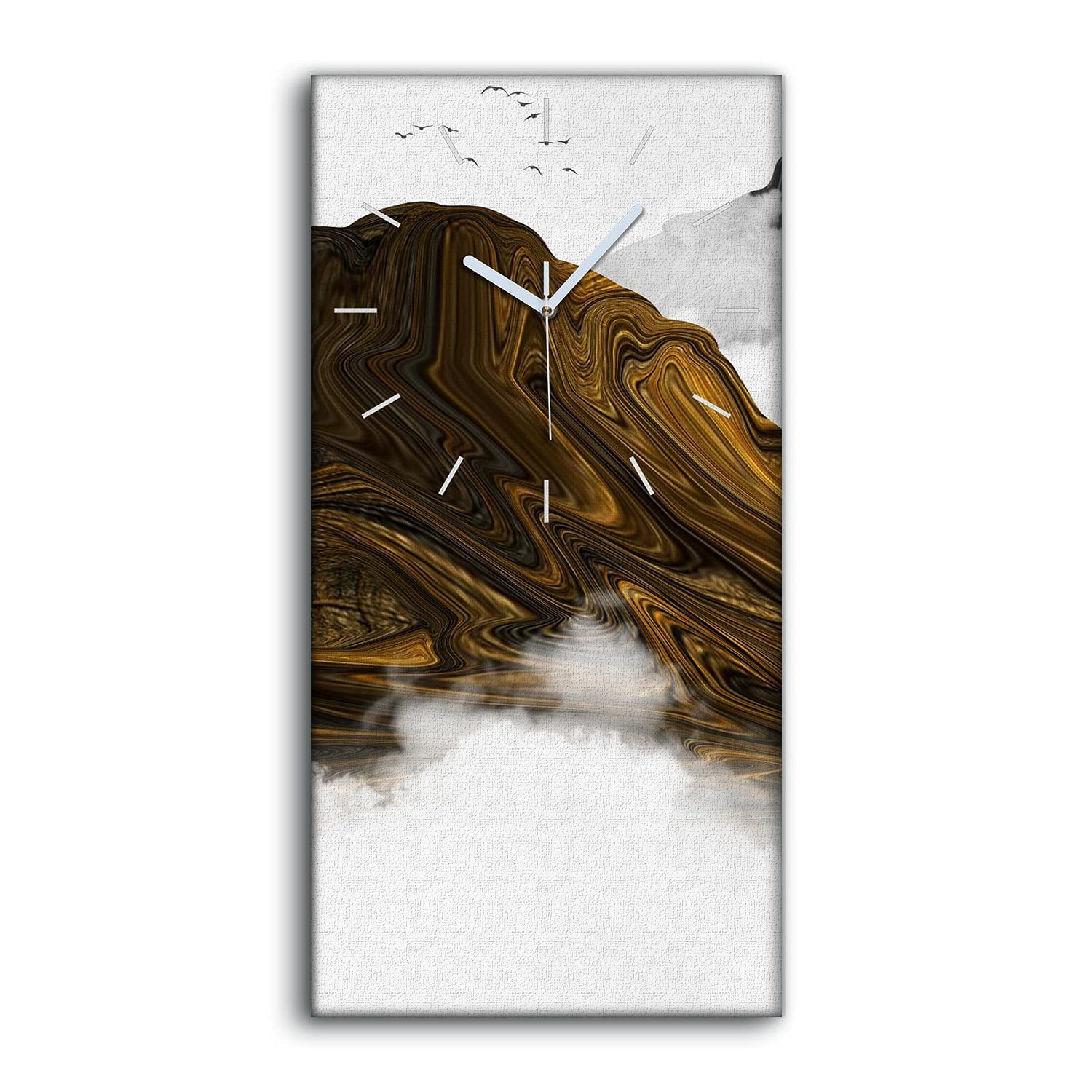 Image Art Mural Art Moderne Coloray 30x60cm avec Horloge Silencieuse