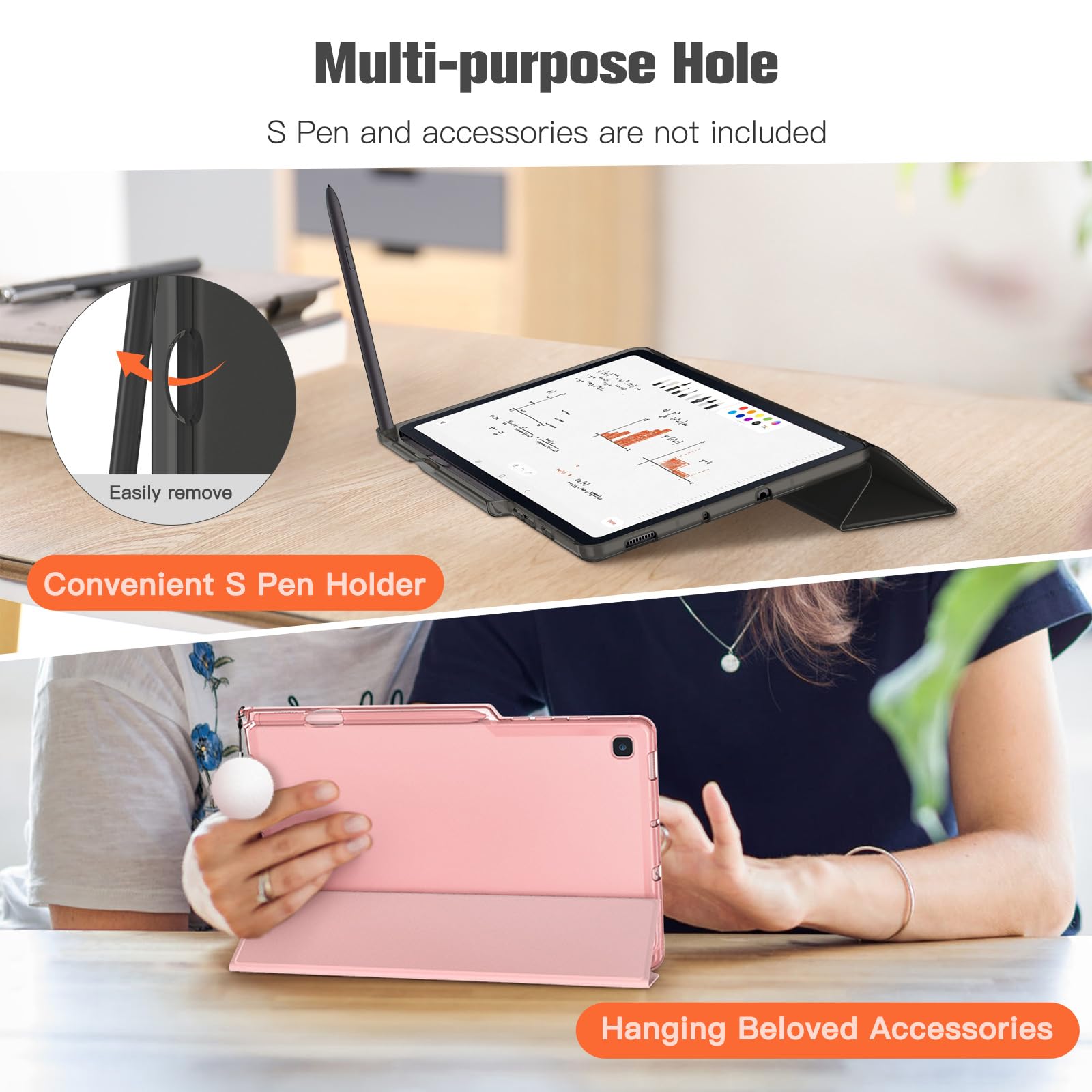Fintie Etui do tabletu Samsung Galaxy Tab S6 Lite 10,4 cala 2024/2022/2020 - Slim etui ochronne z przezroczystą tylną stroną i funkcją automatycznego wygaszenia/wybudzania, miętowe | Półprzezroczysta matowa tylna okładka, lekki stojak, uchwyt na długopis
