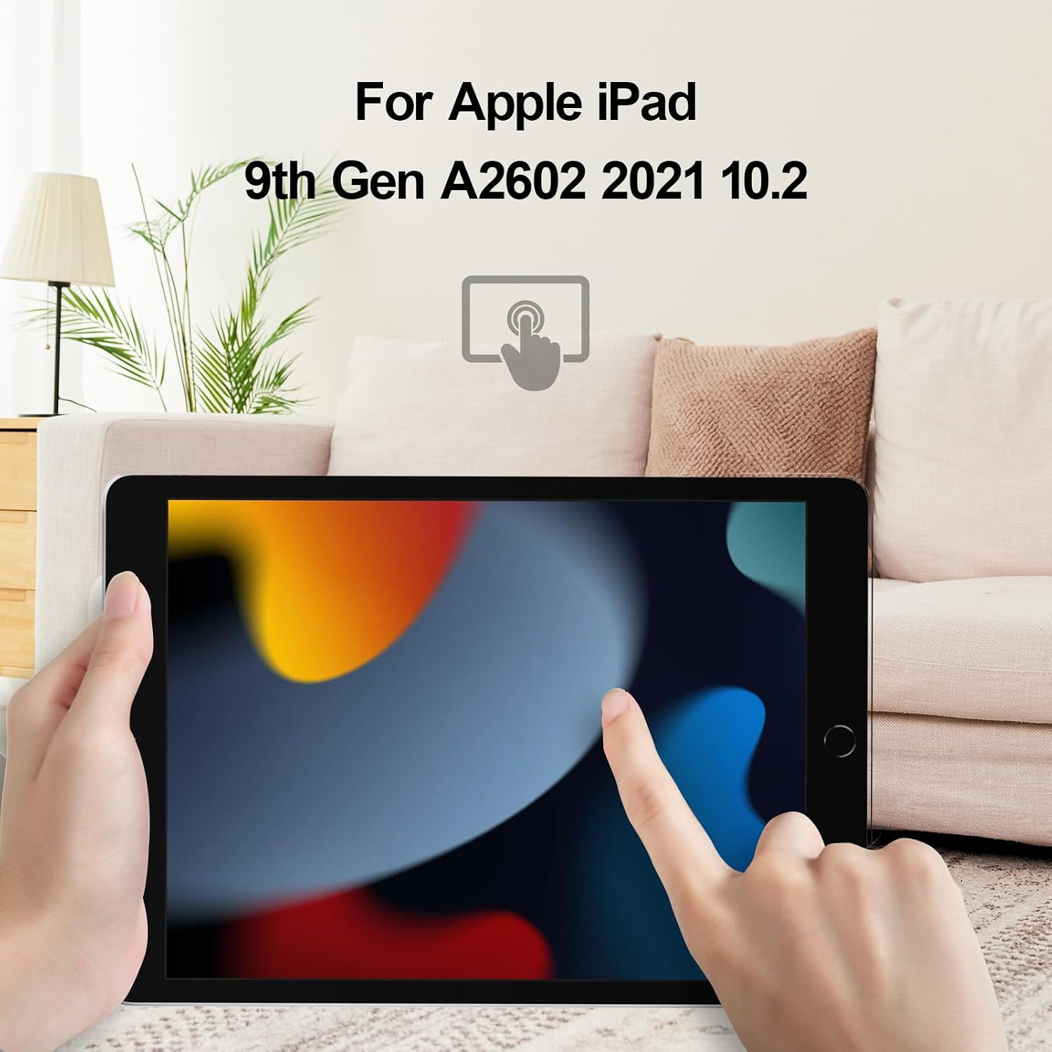 Touch Screen Digitizer for iPad 9th Gen A2602 A2603 A2604 A2605 10.2 Tablet Screen Replacement Panel Front Glass Repair Kit Replacement Black with Installation Tool (No LCD Display)