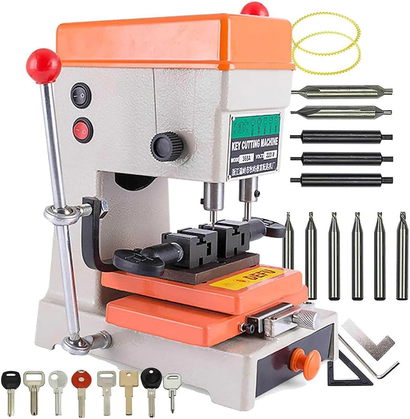 Duplicating Key Copy Machine, Vertical Key Cutting Machine, Automatic Key Copying Machine for Key Making, for Door and Car Lock Key,220V