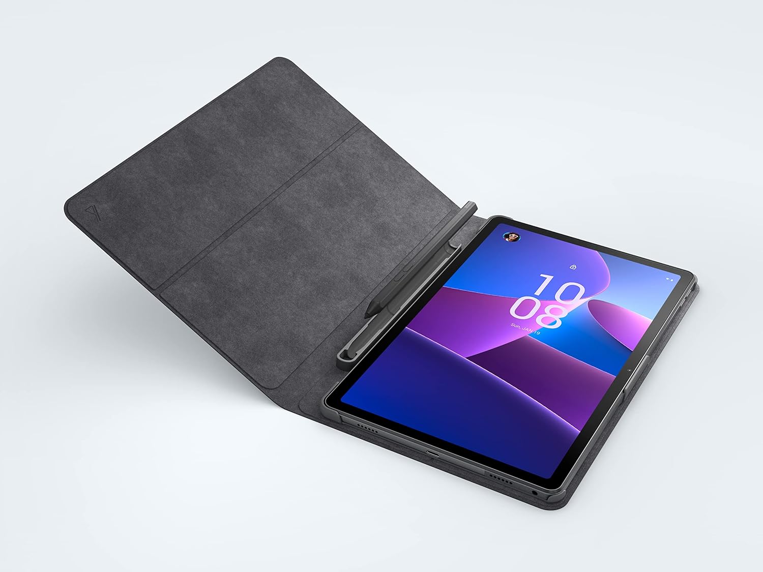 Lenovo Folio Case for Tab M11 - Tablet Protector with Built in Pen Holder, Security Band & Convertible Stand - Luna Grey