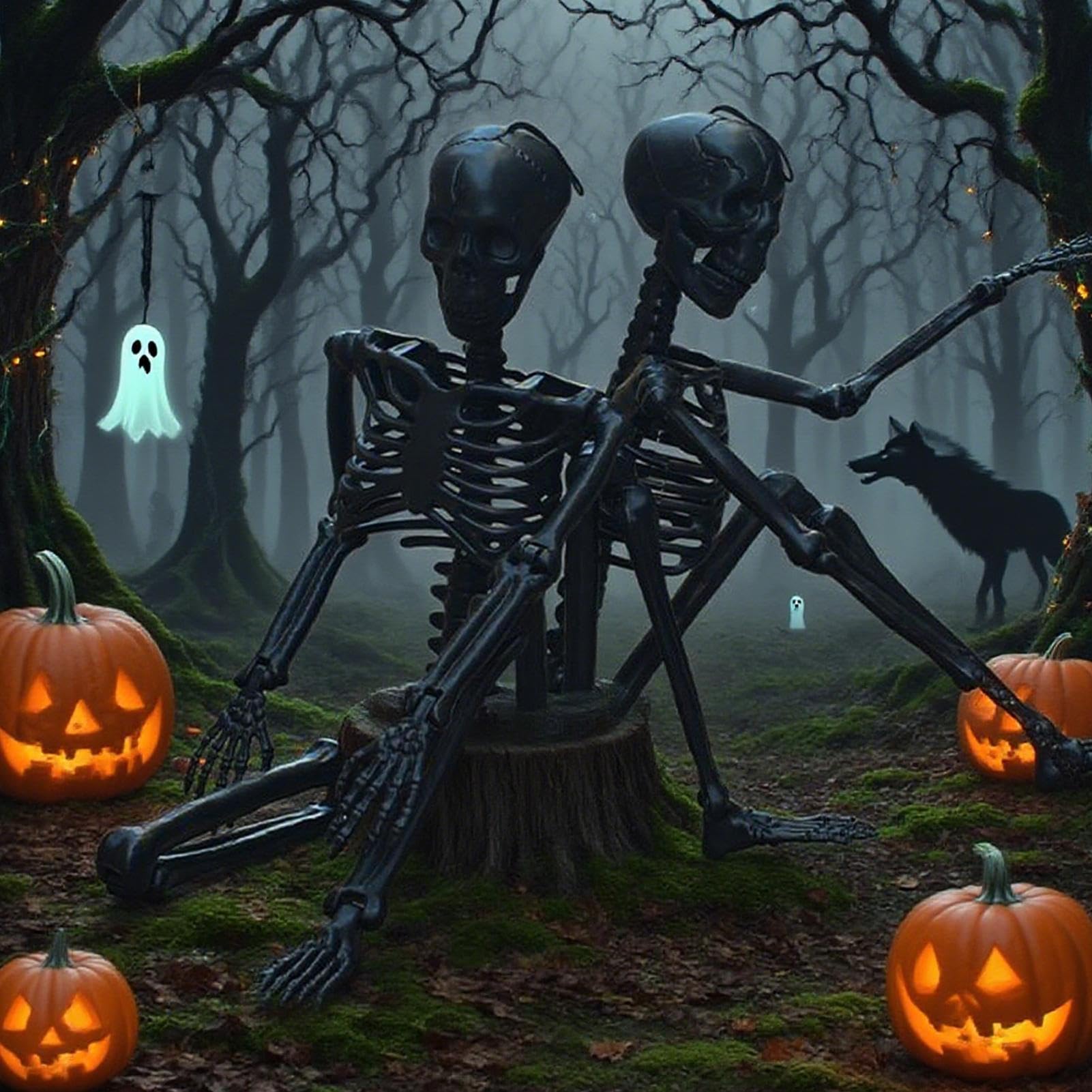 Decoración Esqueleto Halloween Modelo De Huesos Humanos Articulable Para