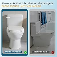 Vista 3 de Hygie Rinse Palanca de inodoro de metal, reemplazo de palanca de descarga, mango universal de montaje frontal con cadenas de solapa de acero Blanco