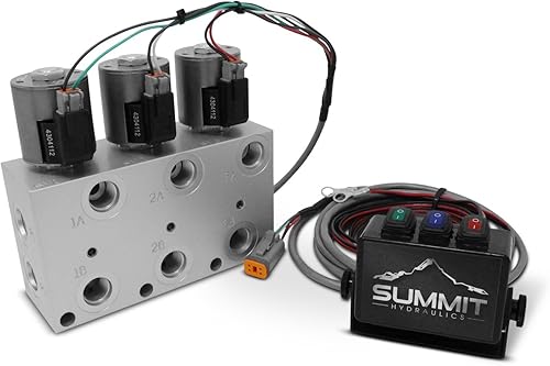Miniatura 2 de Summit Hydraulics Kit multiplicador hidráulico, válvula selectora de 3 circuitos incluyendo acopladores y control de caja de interruptores