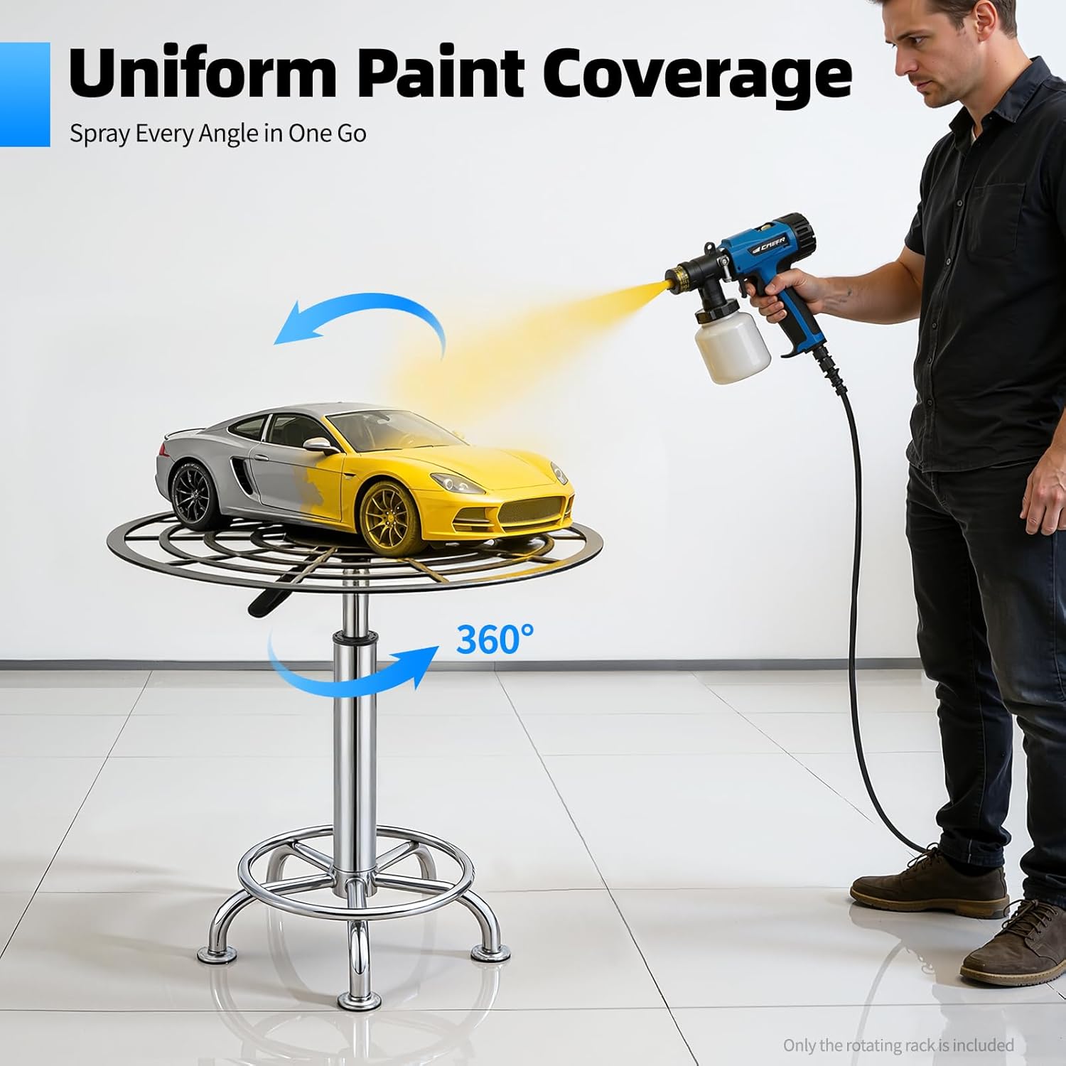 360° Rotating Spray Paint Rack, 23.6-31.5in Height Adjustable Stainless Steel Painting Stand, 176lbs Capacity Turntable with Weighted Base for Furniture, Models, Craft Painting