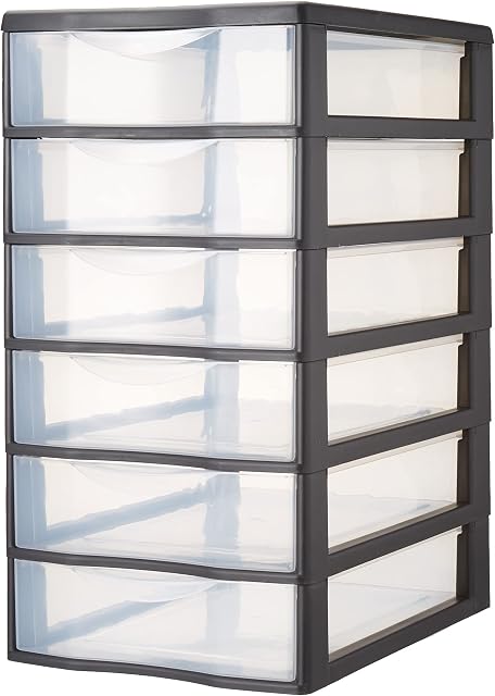 Sundis Orgamix Unit with Stop System Drawer and Ercgonomic Handle, Black, A4 / 6