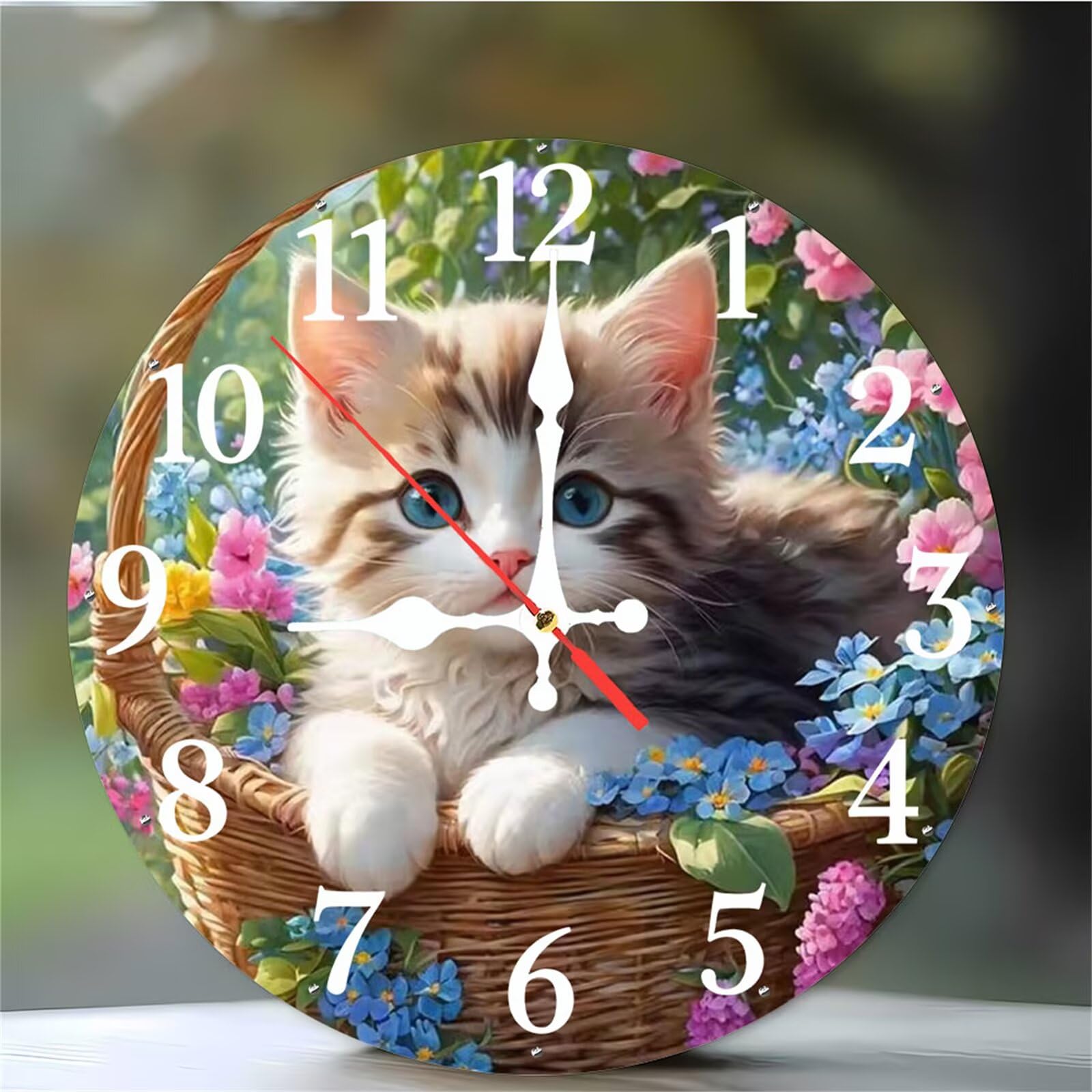 Horloge murale chat idée cadeau pour décoration de chambre ou cuisine