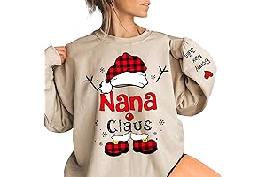 Custom Nana Claus Sweatshirt: The Perfect Grandma Claus Sweatshirt For Family Christmas