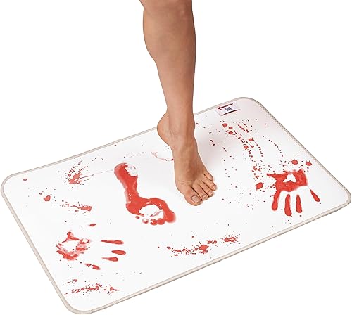 Miniatura 6 de The Murder Mat - Alfombra de baño que cambia de color – Alfombra de baño de huella sangrienta cambia de color al instante – Alfombra que se vuelve
