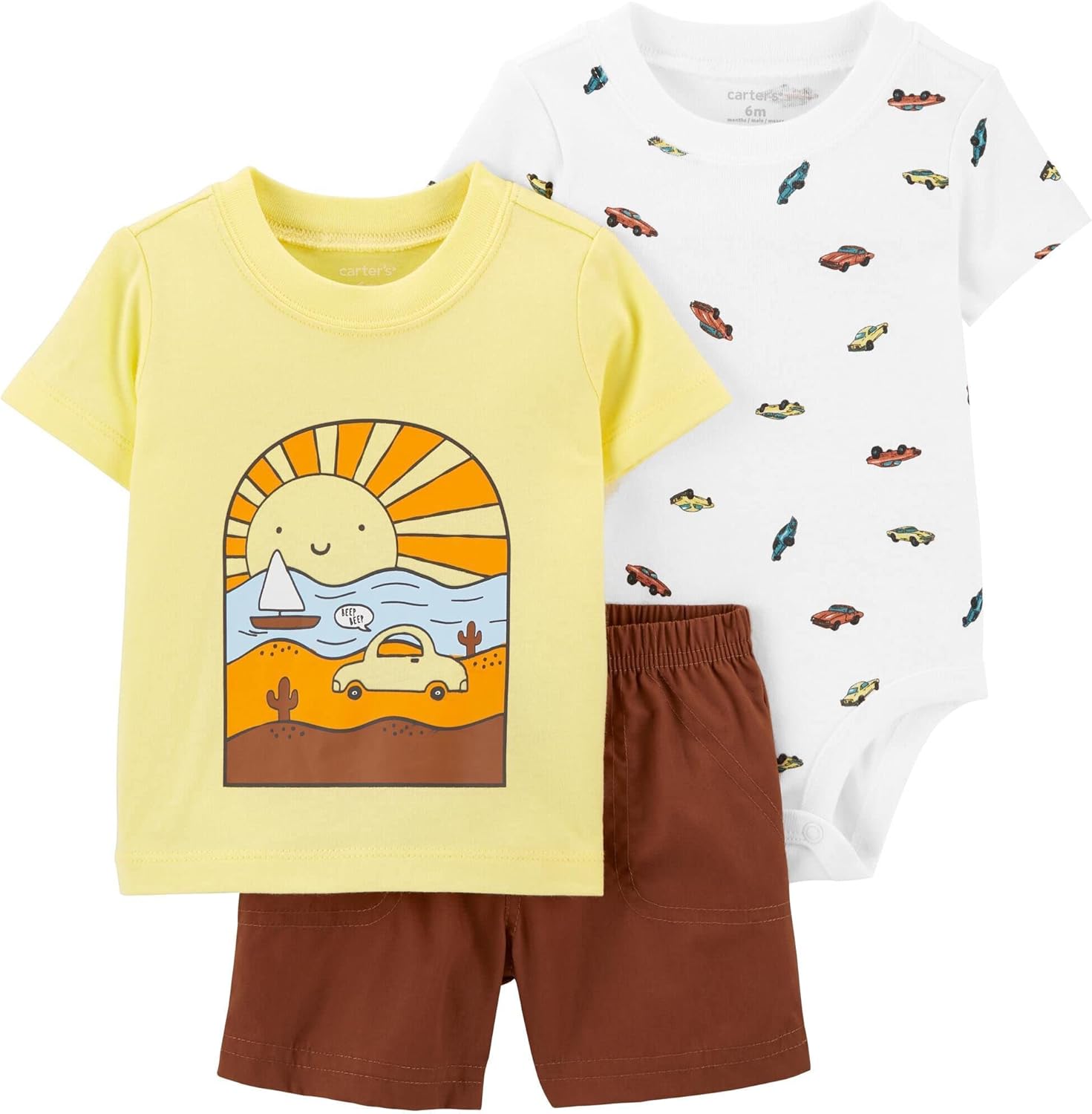 Carter's 3-Piece Giraffe Little Short Set: Clothing, Shoes & Jewelry