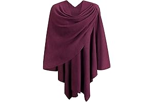 Elegant Cross-Front Poncho Sweater Cape for Women