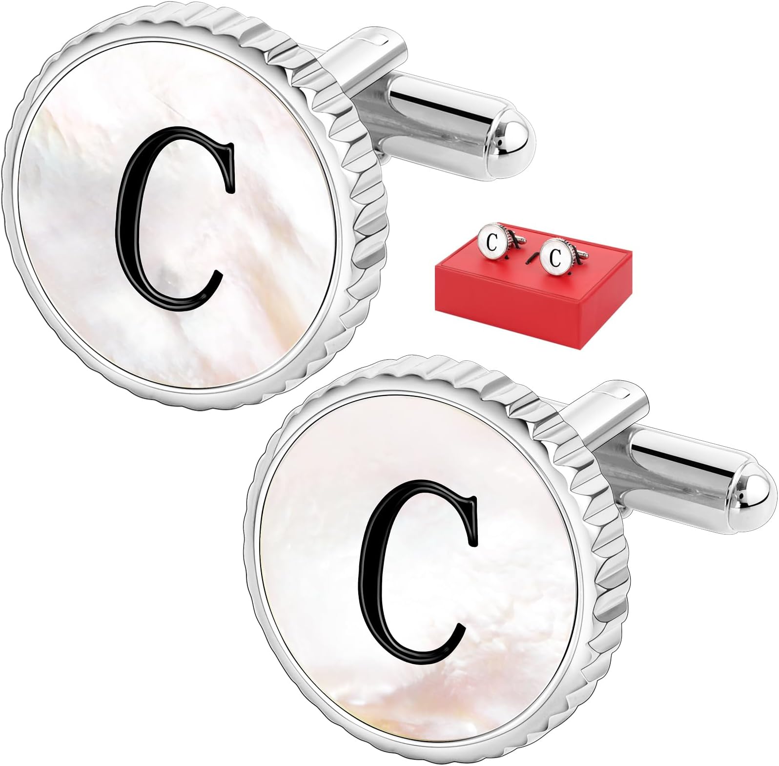 Cuff Links Mens Golden Silver Gunmetal Black, Cufflinks for Men Custom Initial Personalized Mother Of Pearl Mens Cufflink for Shirt Golden Silver Gunmetal Black Cuff Link Shirt for Wedding