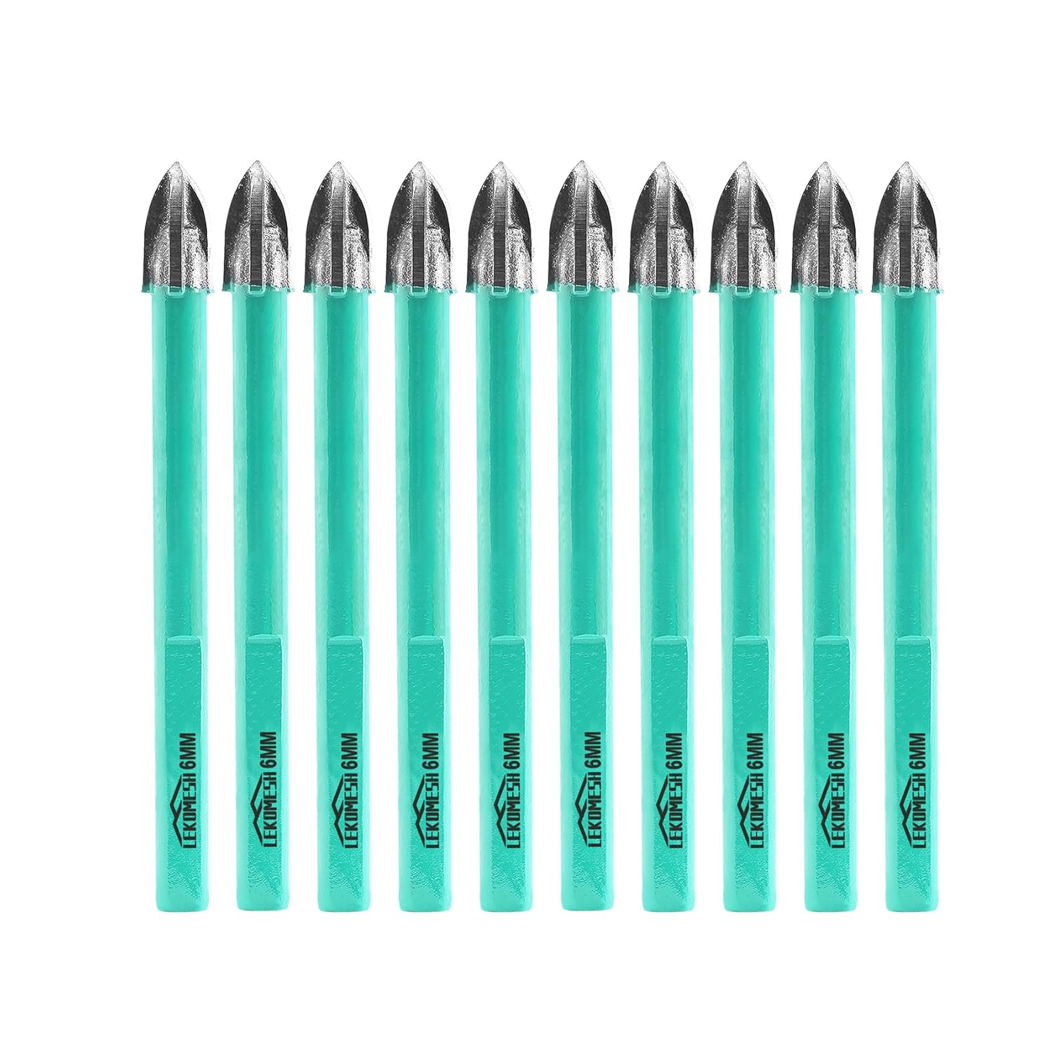 Masonry Concrete Drill Bits - 10pcs 1/4Inch (6mm) Carbide Drill Bits Tip for Wood, Plastic, Masonry, Ceramic Tile, Concrete, Marble, Triangle Shank