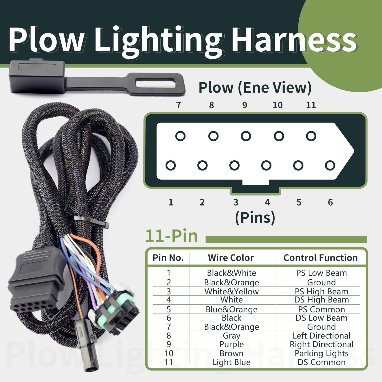 ALLCSM Upgraded 26357 22413 11 Pin Vehicle Side Light Wiring