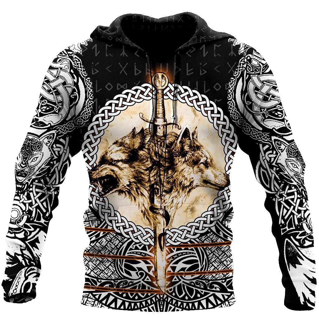 DFWY Norse Mythology Viking Rune Sudadera Con Capucha Para Hombre