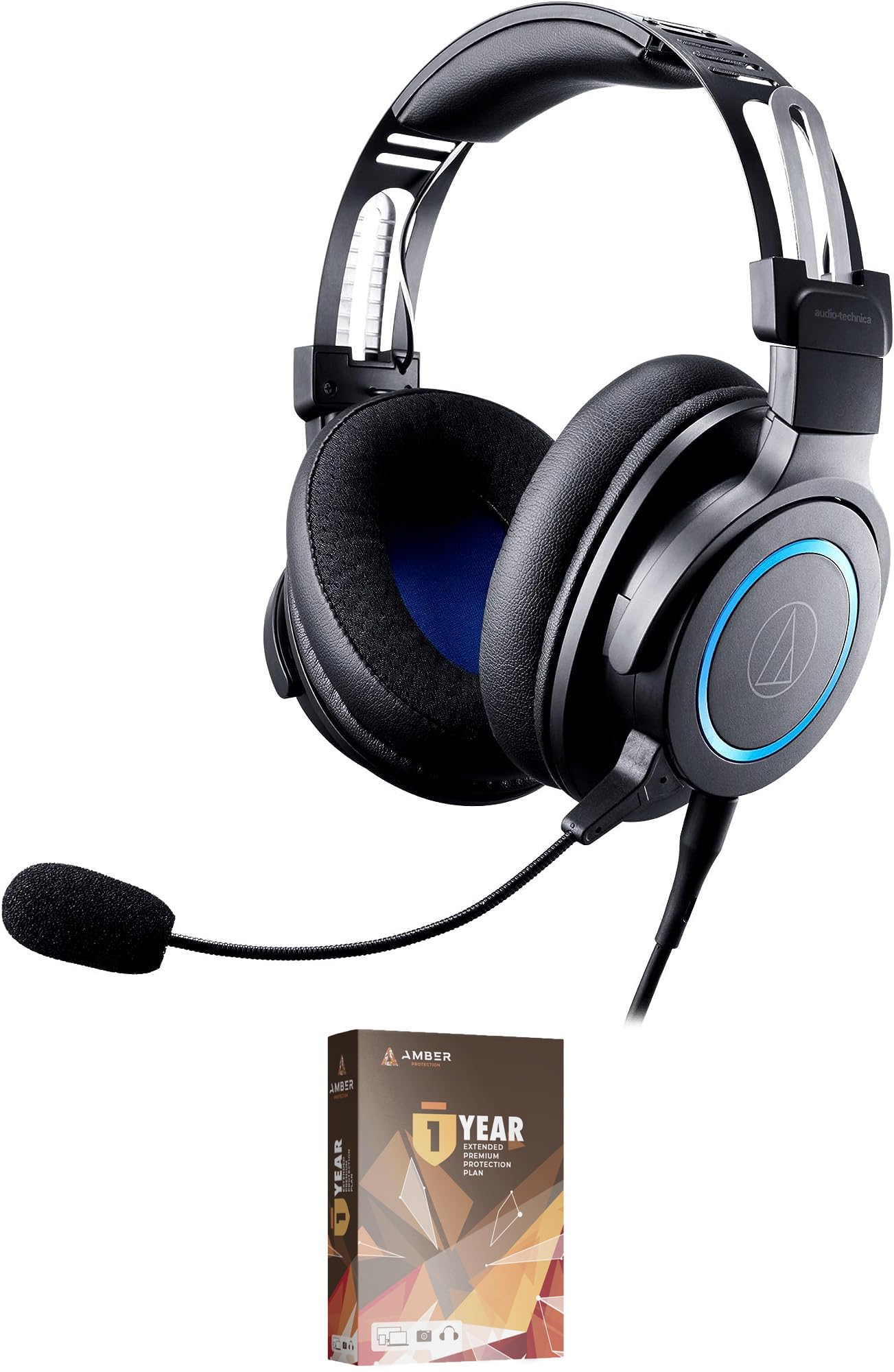 Audio-Technica ATH-G1 Wired Gaming Headset Black with an Additional 1 Year Extended Amber Protection (2020)