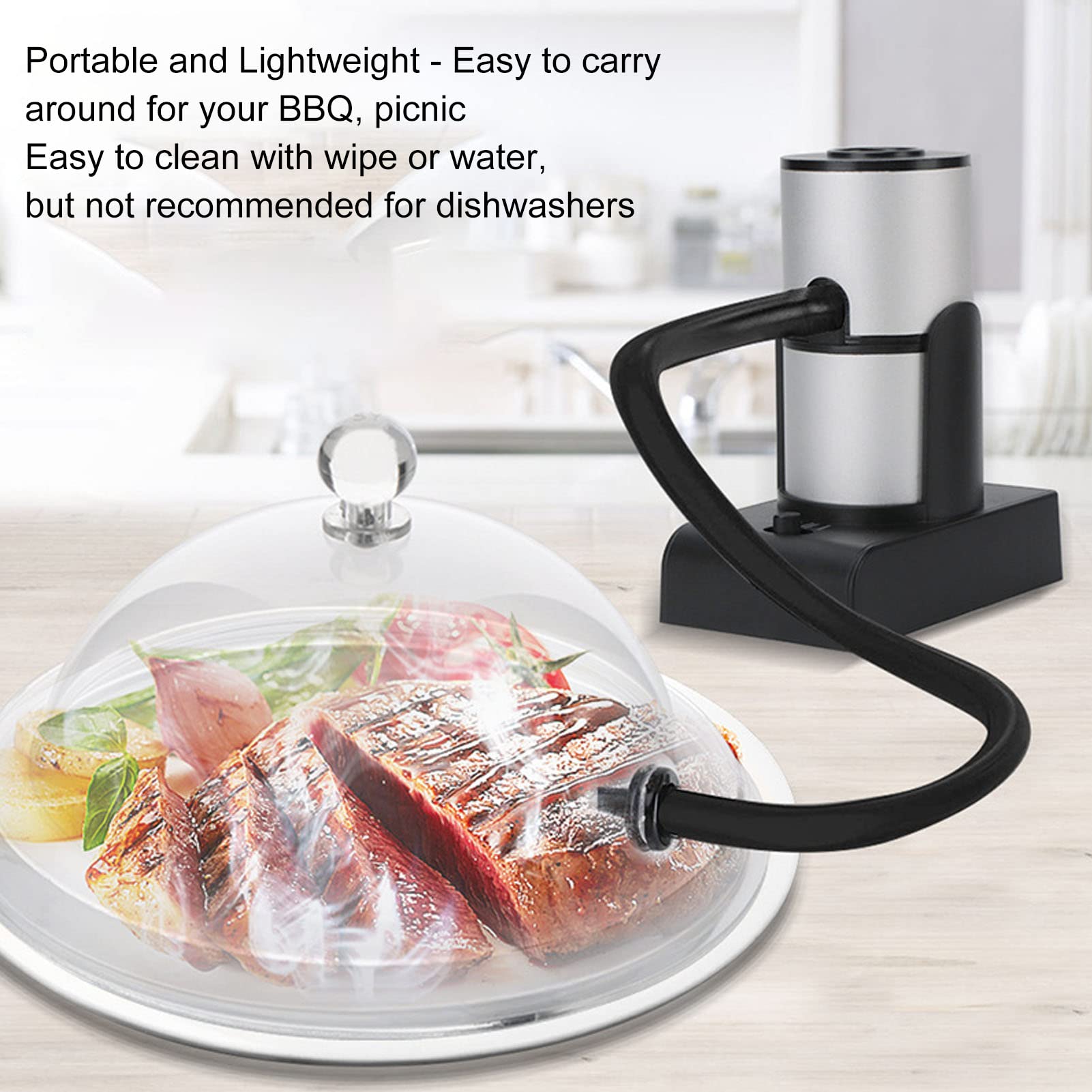 Affumicatore Portatile Per Alimenti – Mini Macchina Del Fumo Per Carne, Pesce E Cocktail, Gastronomia Molecolare, A Batterie, Con Tubo E Accessori