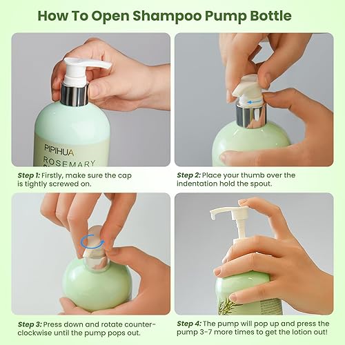 Miniatura 5 de Champú de romero para el crecimiento del cabello fórmula espesante y regenerativa para mujeres y hombres - Champú fortalecedor de menta de romero