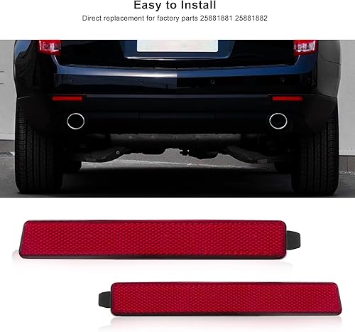 Miniatura 14 de Reflector de parachoques trasero para Cadillac XTS 2013-2017, 20874085 20874084, parachoques trasero inferior rojo reflector luz