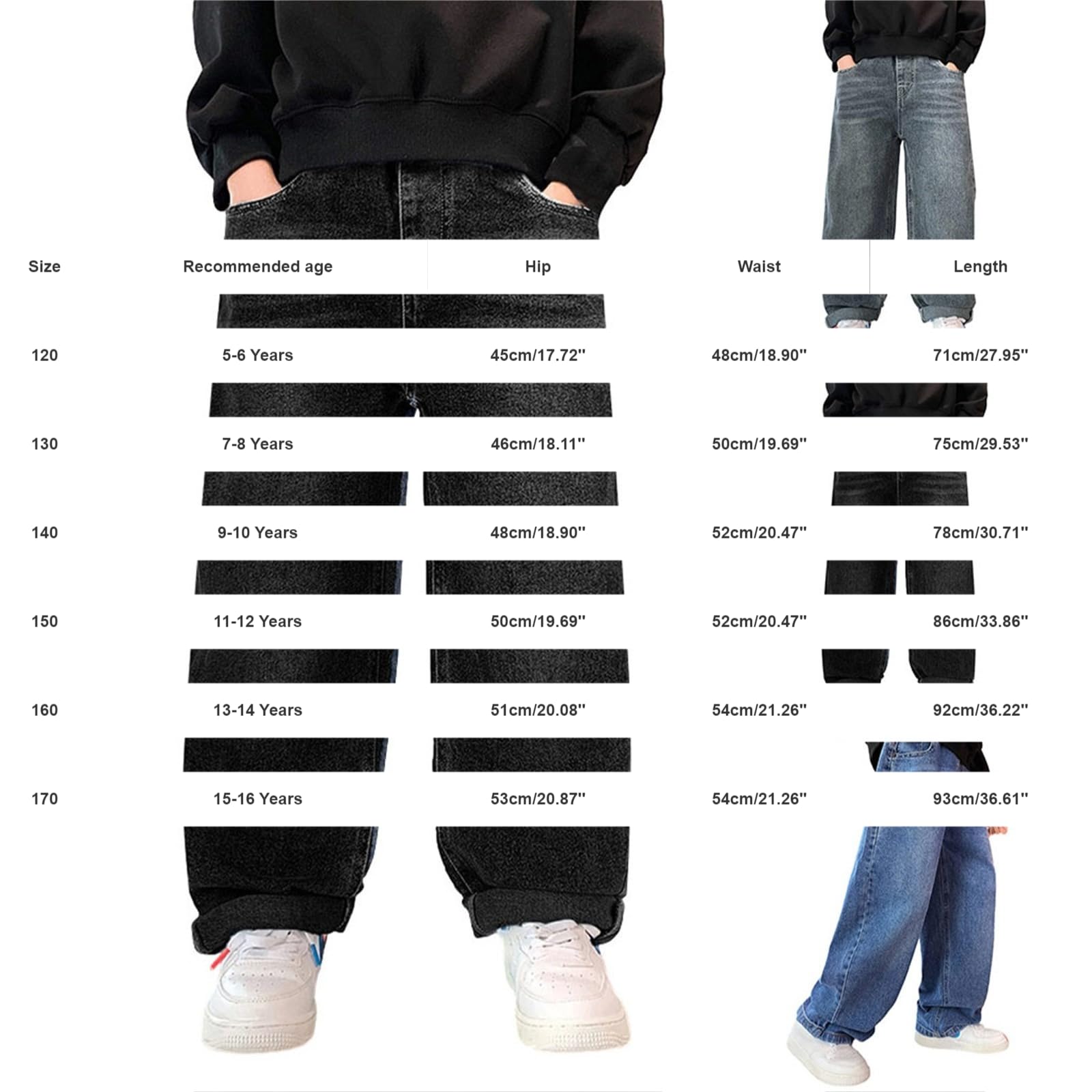 Jeans per ragazzi Pantaloni in denim foderati in pile Pantaloni dritti a gamba larga Pantaloni da scuola Vita elastica Jeans larghi per bambini Vintage Casual Streetwear