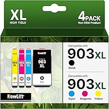 903XL Multipack Printer Cartridges Compatible with HP 903XL HP 903 for HP Officejet Pro 6970 6960 for Officejet 6950 6960 All-in-One Printer (Black Cyan Magenta Yellow, Pack of 4)