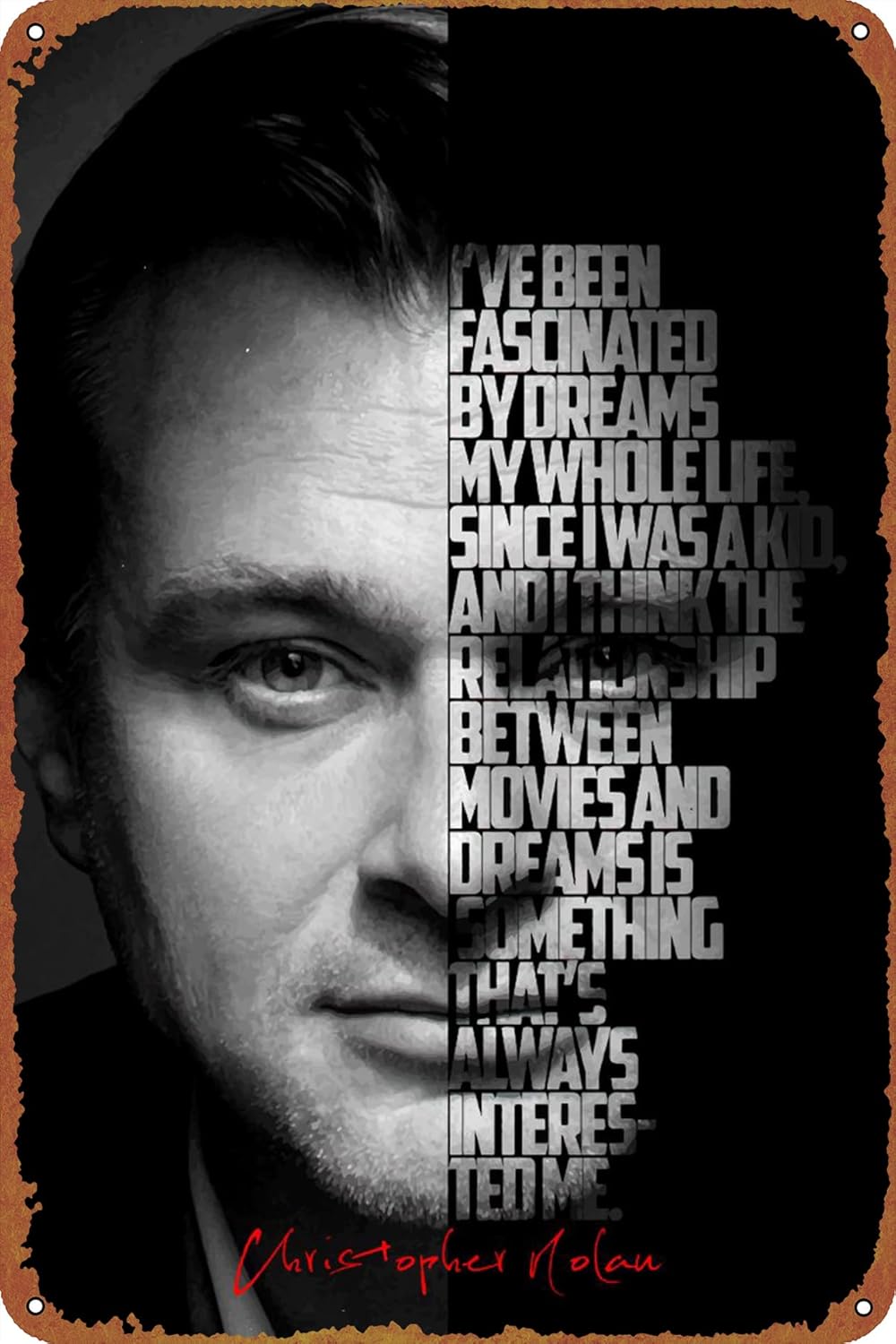 Christopher Nolan Movie Poster Retro Metal Tin Sign