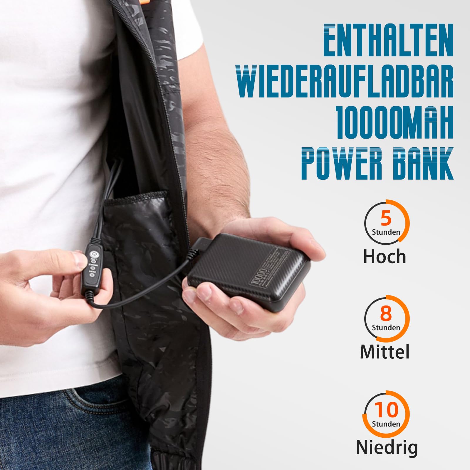 Gilet refrigerante elettrico da 12 V, con batteria e 2 ventole, riflettente, per adulti, estate, attività all'aperto e lavoro