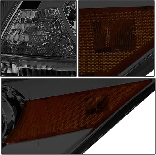 Miniatura 4 de Par de faros delanteros de esquina ámbar ahumados compatibles con Honda Accord 2-DR Coupe 08-12