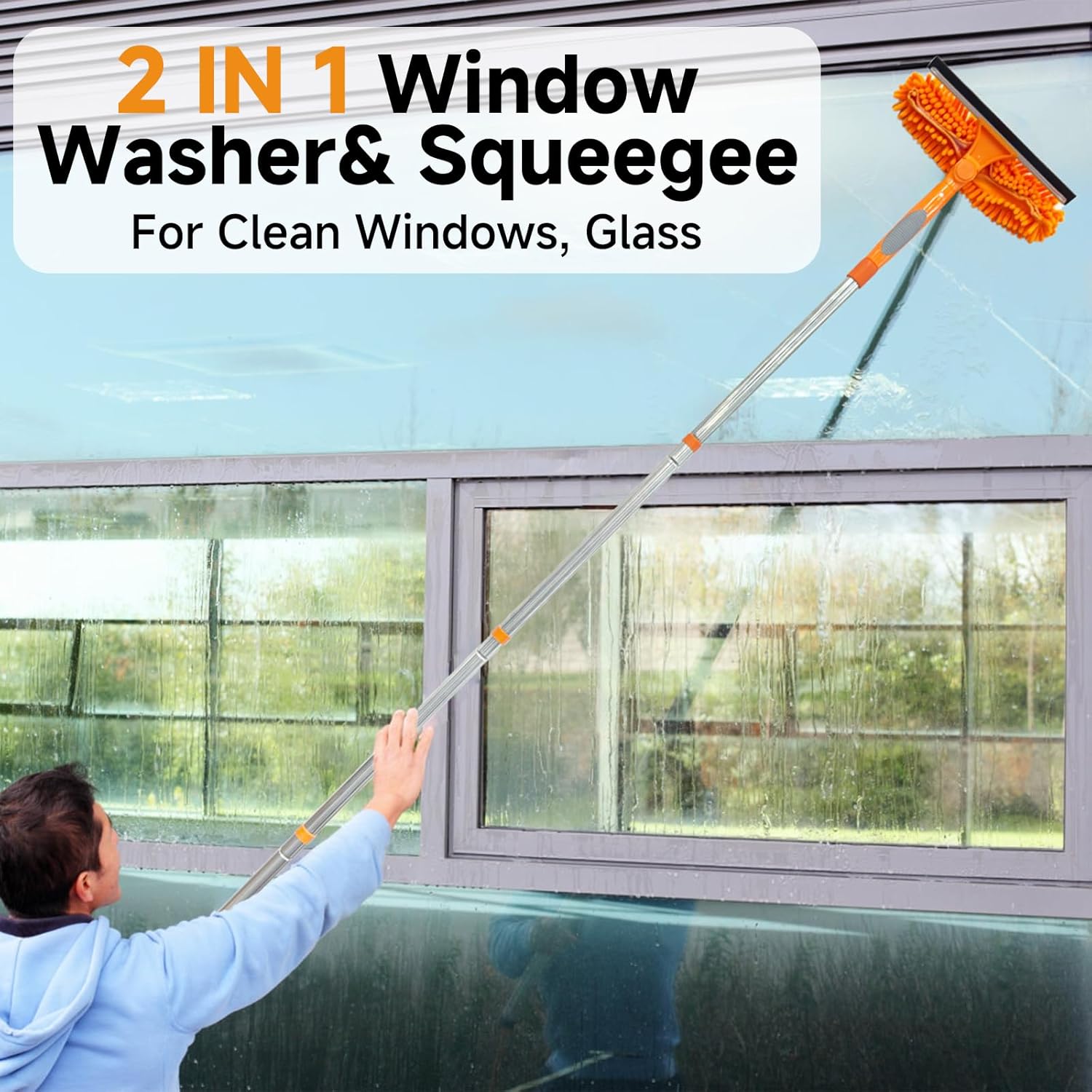 Squeee Window Cleaner 1 Rotatable Window Cleaning Tool Kit with