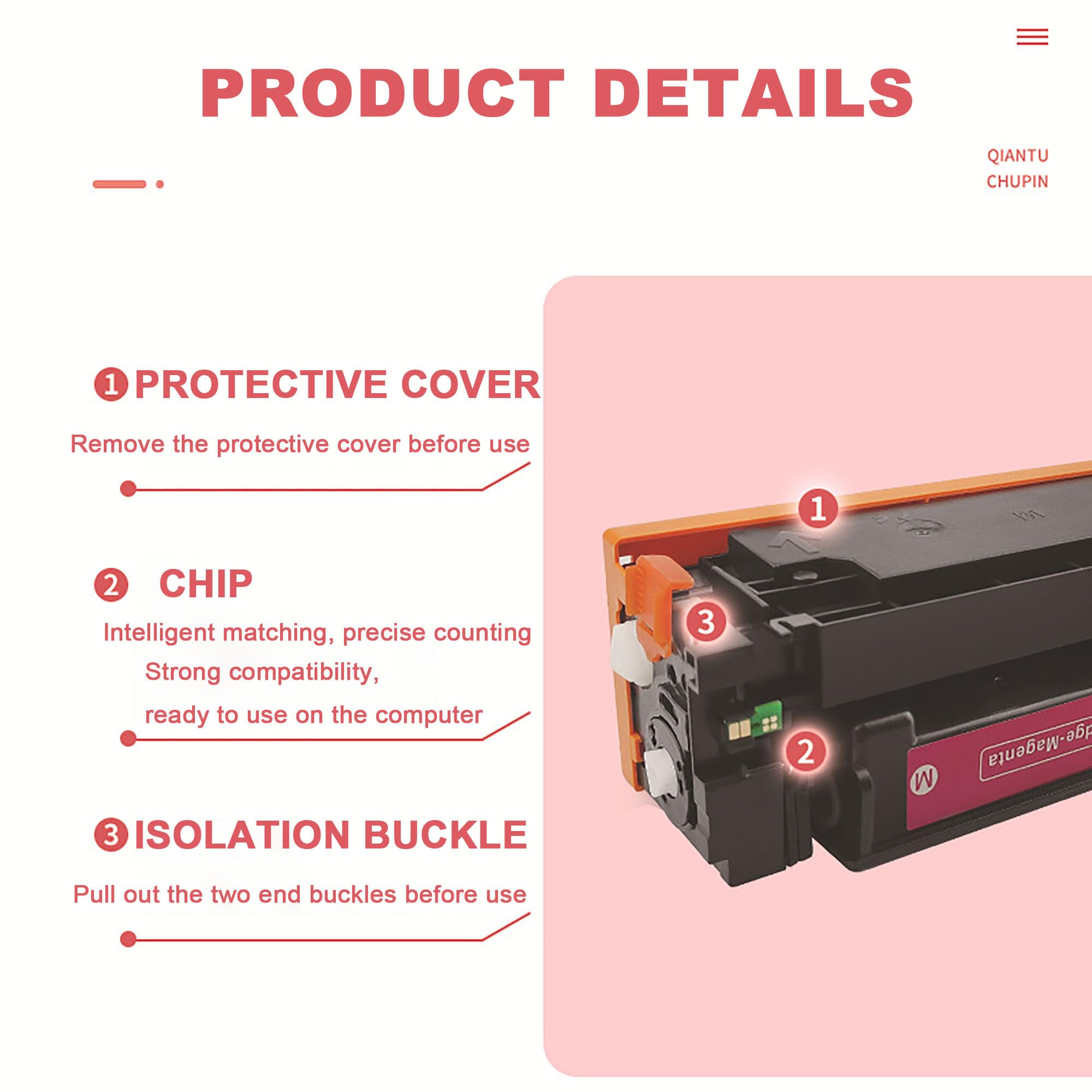 Cartuccia di toner 415A con chip compatibile stampanti per HP Color Laserjet Pro M454DN M454DW MFP M479DW M479FDN M479FDW, W2030A W2031A W2032A W2033A,Black-1 set