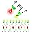 OHOH 20Pcs LED Night Fishing Rod Bite Bait Alarm Light with Twin Bells Ring Fishing Bite Alarm Indicator (10 Red Lights, 10 Green Lights)