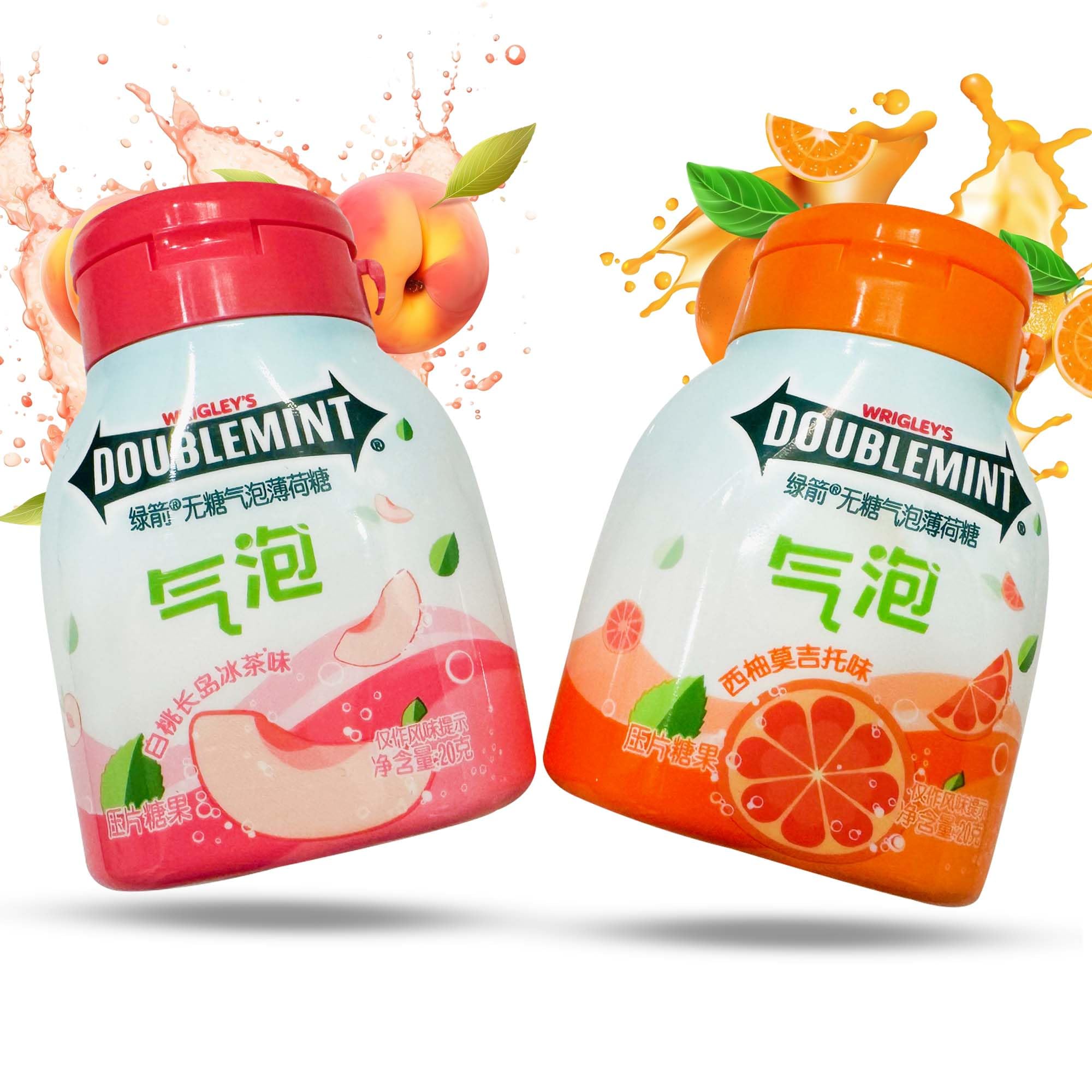 D.O.U.B.L.E.M.I.N.T WRIGLEYS MINTS EXOTIC - GRAFEFRUIT MOJITO AND PEACH ICE TEA (2PACK)