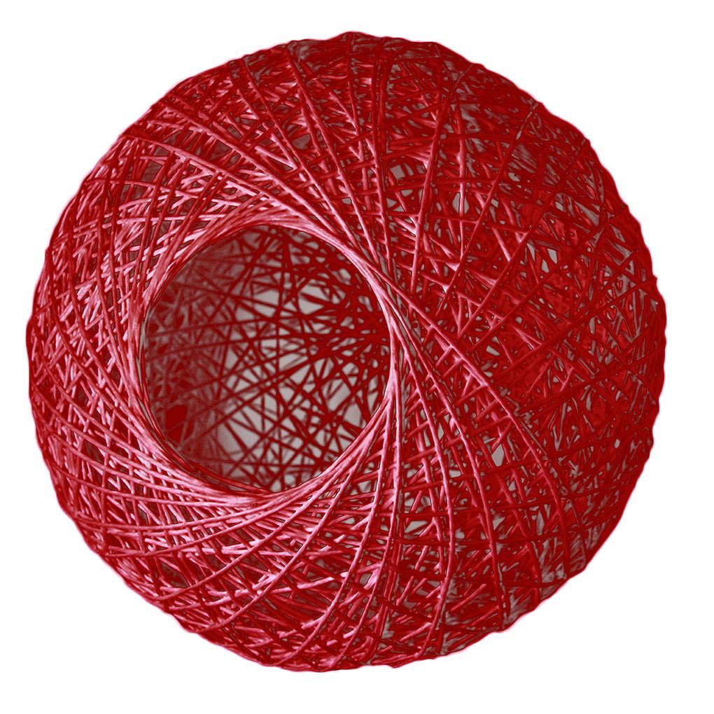 Mengonee Rattan Wicker Ball Art Lampshade Ceiling Light Round Pendant Light Shade Simple Home Appliance Restaurant Bar Decoration 25cm red