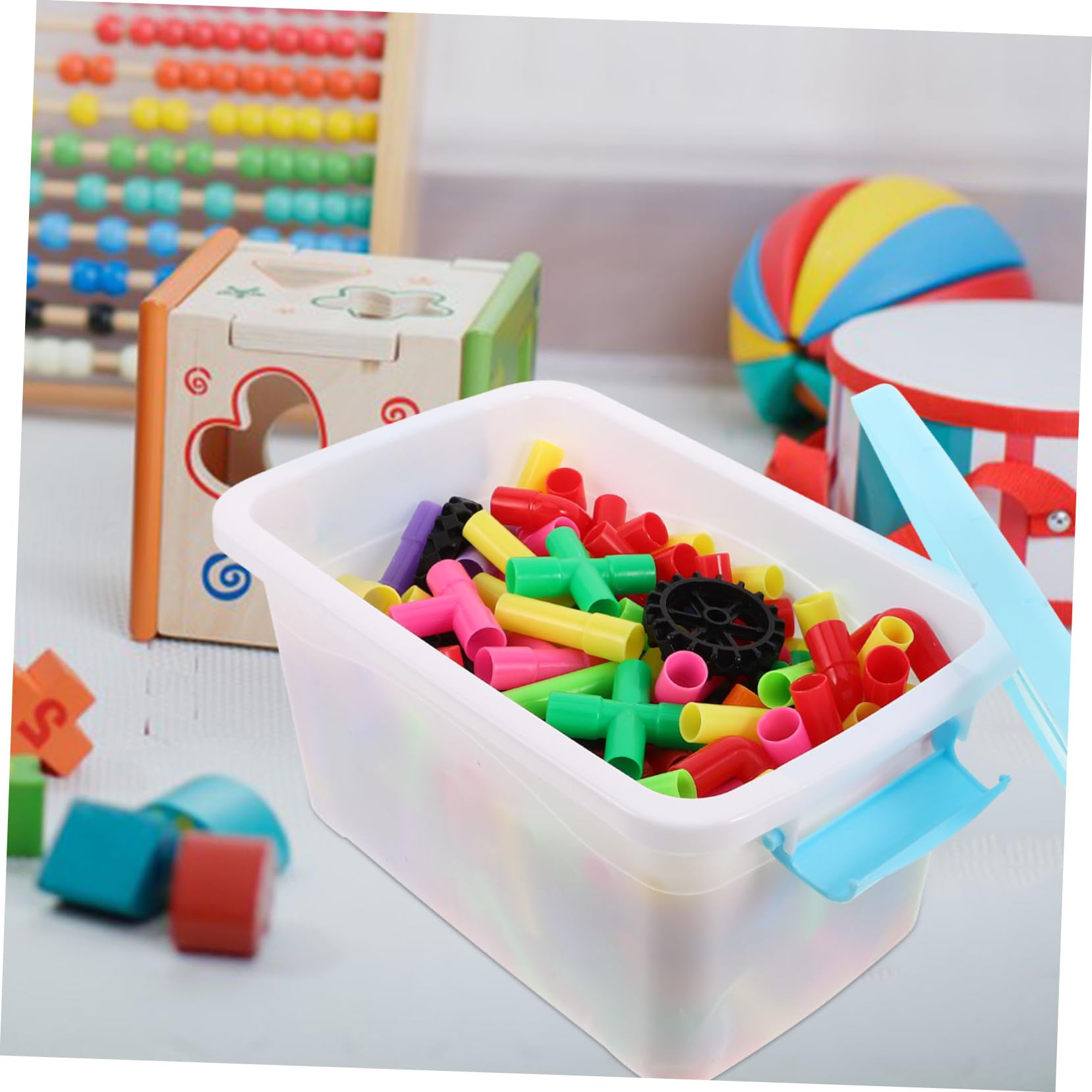 FRCOLOR Kinder Rohrbausteine 1 Satz Große Kunststoffbausteine zum Bauen | Lernspielzeug für Kinder, Drinnen und Draußen Nutzbar, Leicht und Tragbar, Farbenfrohe Röhrenform