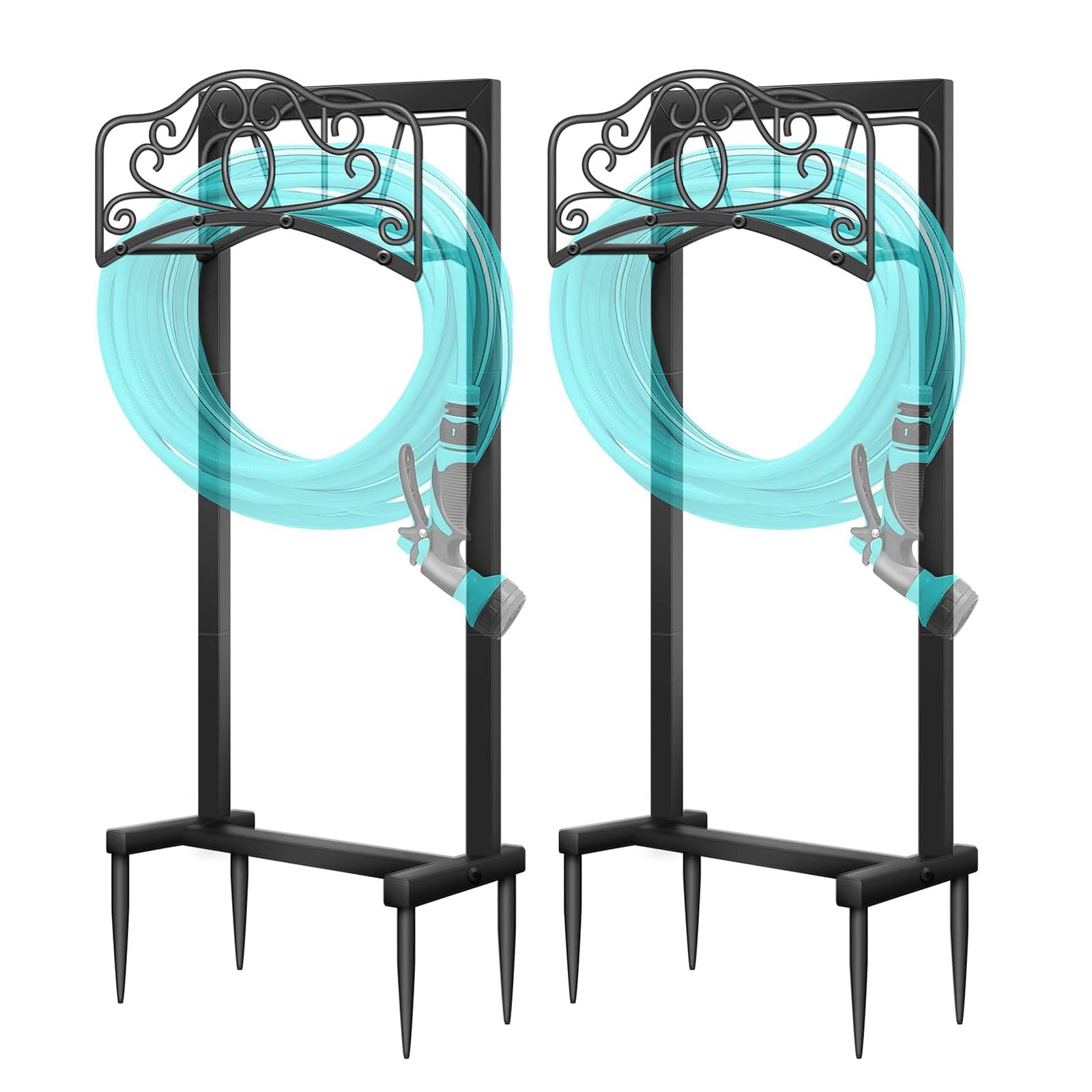 Lot de 2 supports de tuyau autoportants cintre robuste pour pelouse et cour