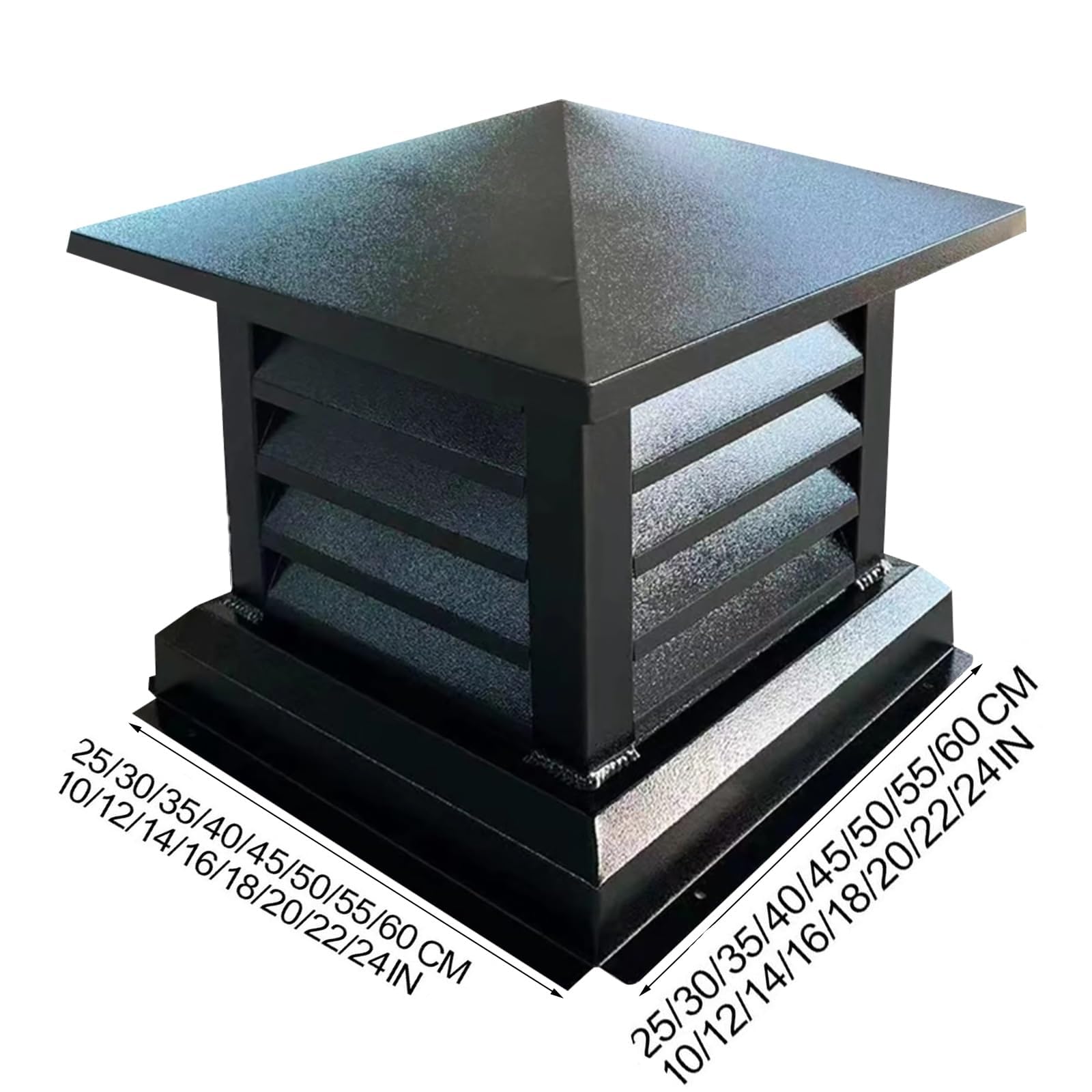 Tapa de Chimenea, Tapa de Drenaje Cuadrada de aleación de Aluminio, Tapa de ventilación de Techo, Tapa de Rejilla de Lluvia, Tapa Cortavientos