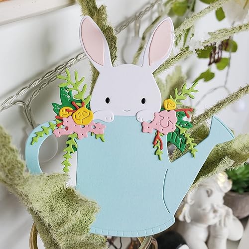 Miniatura 4 de Troqueles de metal de conejo de Pascua, hojas de conejito de animales, conejo en un marco de hervidor, plantillas de corte, manualidades, tarjetas,