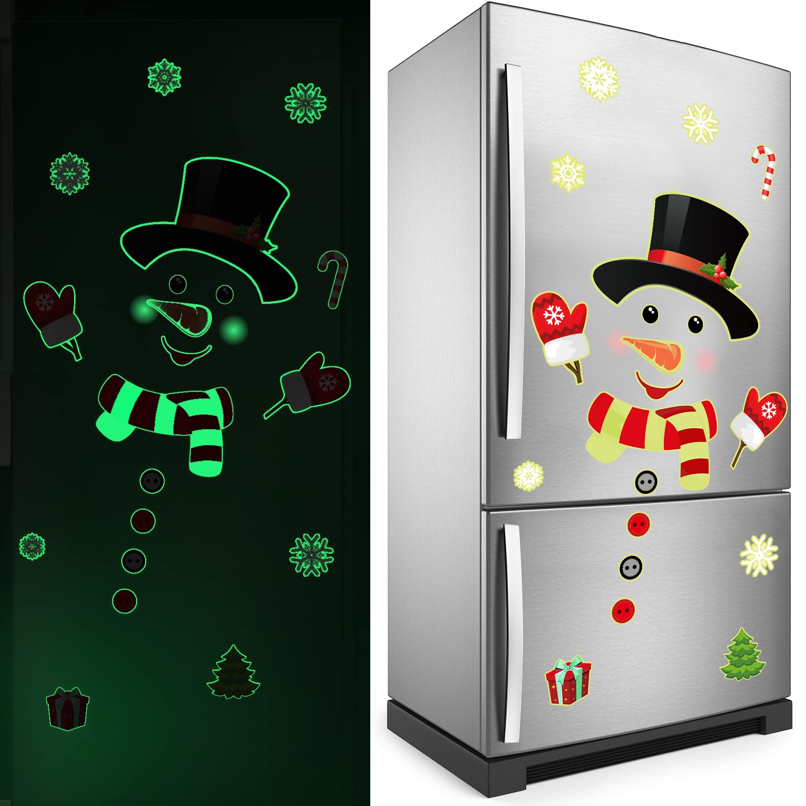 Amazon.com: Snowman Refrigerator Magnets Set Luminous Christmas Snowman ...