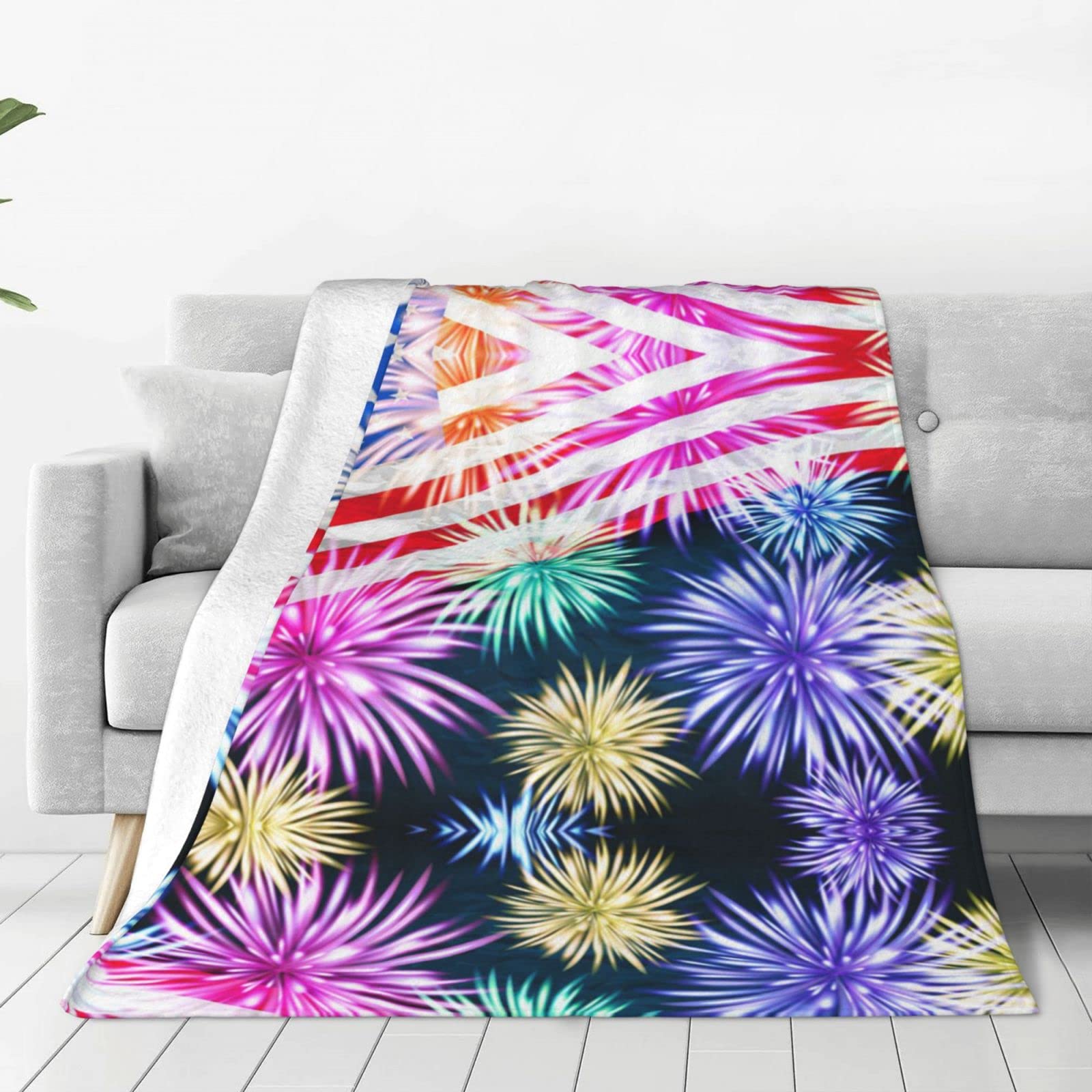 Couverture flanelle 4 juillet plaid américain pour vos soirées canapé