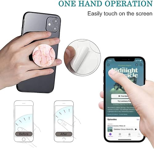 Miniatura 4 de Soporte multifunción para teléfono celular, agarre expandible de mármol rosa dorado rosa y blanco para teléfonos inteligentes y tabletas (paquete de